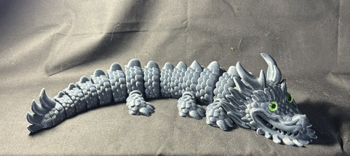 16" Articulated Slate Dragon — Storm Grey