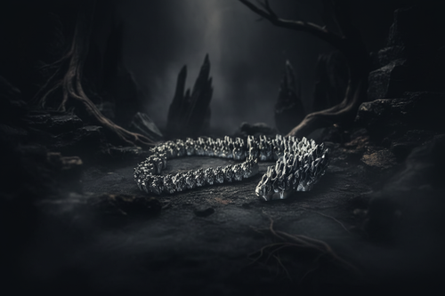 22 inch stone dragon figurine on dark fantasy atmospheric background